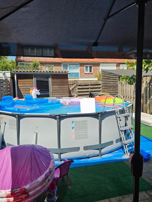 Bestway zwembad rond, Tuin en Terras, Zwembaden, Zo goed als nieuw, 80 tot 120 cm, 400 cm of meer, 300 cm of meer, Rond, Ophalen