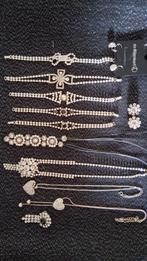 partij vintage glimmende sieraden in 1 koop, Ophalen of Verzenden, Gebruikt, Overige kleuren, Overige materialen