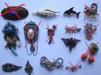 7 broches, vintage, art deco, glas, halfedelstenen, plastic,, Sieraden, Tassen en Uiterlijk, Antieke sieraden, Ophalen of Verzenden