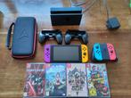 Nintendo Switch (2019) Compleet + 4 Games!, Spelcomputers en Games, Gebruikt, Online, 1 speler, Vanaf 7 jaar