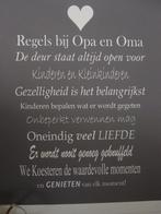 Tekstbord Oorkonde regels bij OPA-OMA, oma of opa 50X40cm, Nieuw, Ophalen of Verzenden