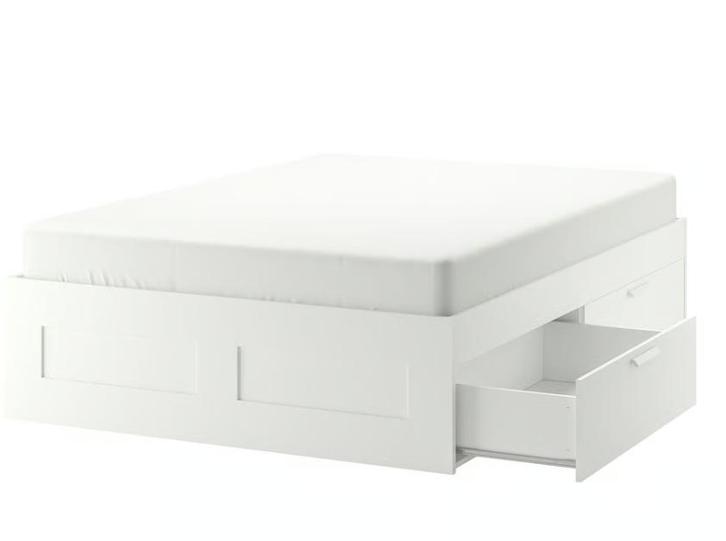 Minimalist Bed with Mattress, Huis en Inrichting, Slaapkamer | Bedden, Zo goed als nieuw, Tweepersoons, 140 cm, 200 cm, Steigerhout