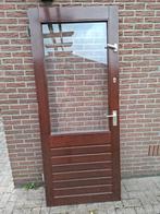 Hardhouten buitendeur, 211.5 x 87.5, Doe-het-zelf en Verbouw, Deuren en Horren, Ophalen, Gebruikt, 80 tot 100 cm, Buitendeur