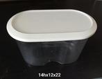 Beschuit van Tupperware met creme kleurige deksel, Ophalen of Verzenden, Gebruikt, Crème, Bus of Trommel