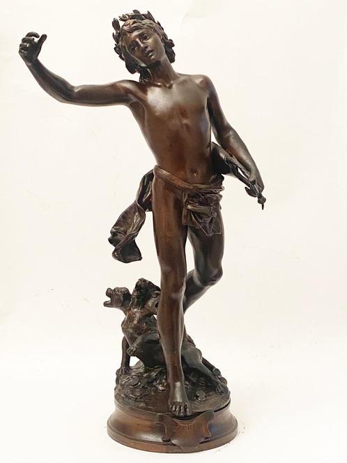 Bronzen Orpheus van ADRIEN ETIENNE GAUDEZ, gesigneerd, Antiek en Kunst, Antiek | Koper en Brons, Brons, Ophalen