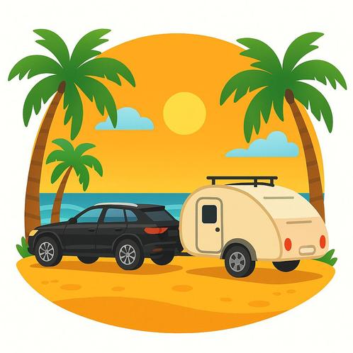 🏖️🚙🌅Compacte Teardrop Caravan | bj 2021 🏕️🧿, Caravans en Kamperen, Caravans, Particulier, tot en met 3, 500 - 750 kg, Overige