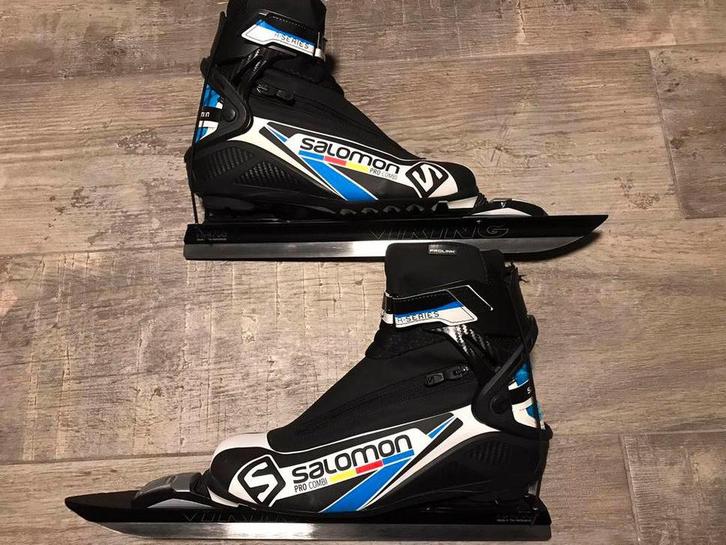 Salomon kluunschaatsen mt 46 2/3 met Viking cruiser ijzers, Sport en Fitness, Schaatsen, Zo goed als nieuw, Overige typen, Viking