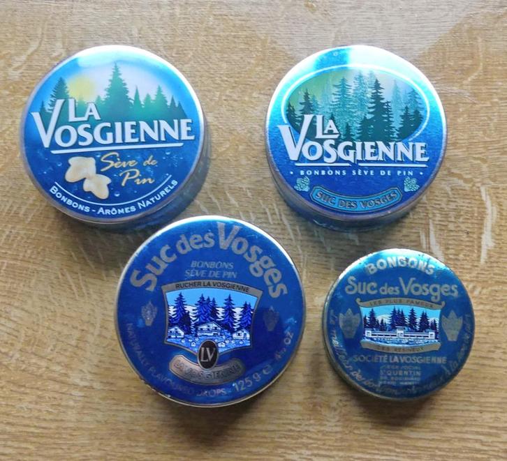 La Vosgienne / Suc des Vosges blikjes snoepblikje Frankrijk, Verzamelen, Blikken, Gebruikt, Overige, Overige merken, Ophalen of Verzenden