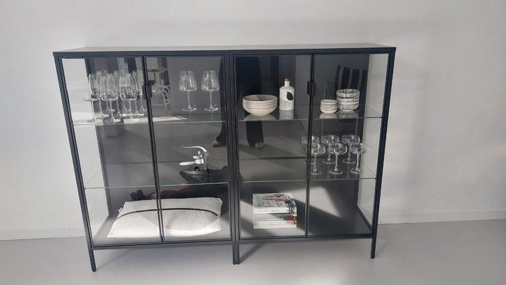2 Ikea Rudsta Vitrinekasten - Nieuwstaat!, Huis en Inrichting, Kasten | Vitrinekasten, Zo goed als nieuw, Minder dan 100 cm, 50 tot 100 cm