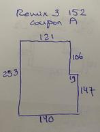 Kvadrat Remix 3 152; zwart+roomwit; restant meubelstof, Wol, 120 cm of meer, Ophalen of Verzenden, Grijs