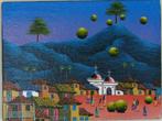 Ecuador, Acrylic M. FUENTES:  Blue Mountain, Floating Apples, Antiek en Kunst, Ophalen