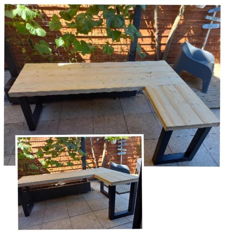 Bureau, hoekbureau, kantoorbureau eiken, steigerhout op maat, Huis en Inrichting, Bureaus, Nieuw, Ophalen of Verzenden