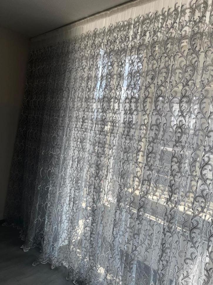 Mooie vitrage gordijnen, Huis en Inrichting, Stoffering | Gordijnen en Lamellen, Zo goed als nieuw, 200 cm of meer, 200 cm of meer