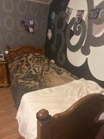 Antiek Grenen Bed 90x210 brocant + gratis Matras, Huis en Inrichting, Slaapkamer | Bedden, Ophalen, 90 cm, Eenpersoons, Bruin