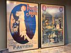 Franse theater affiches, aluminium lijst, 1923/25, sfeervol, Ophalen