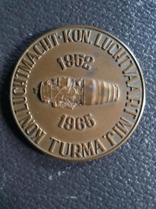 bronzen penning Turma Kon. Luchtmacht /luchtvaart mij., Postzegels en Munten, Penningen en Medailles, Brons, Ophalen of Verzenden