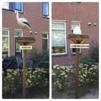 Geboortebord ooievaar, ei, landingsbaan te huur, Ophalen