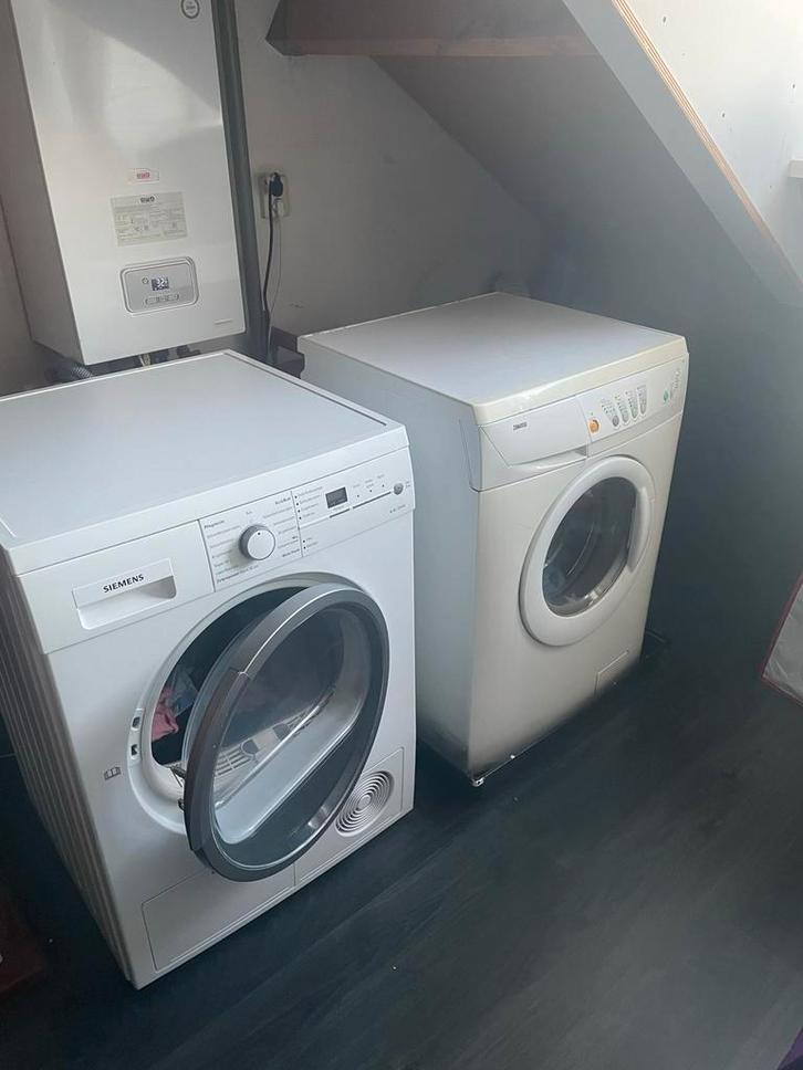 Zelf tillen, Wasmachine en condensdroger set, Witgoed en Apparatuur, Wasmachines, Gebruikt, Voorlader, 6 tot 8 kg, 85 tot 90 cm
