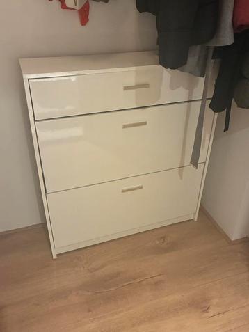 GRATIS - Witte schoenenkast voor hal - 12-16 paar
