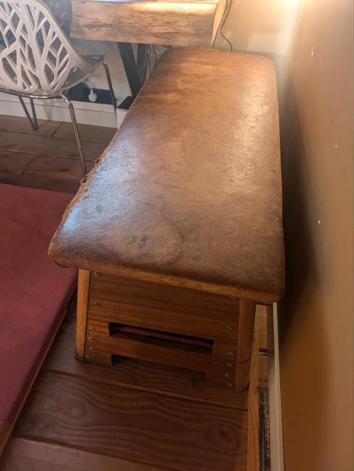 Retro turnbok, Huis en Inrichting, Banken | Voetenbanken en Poefen, Gebruikt, 125 cm of meer, Rechthoekig, Ophalen