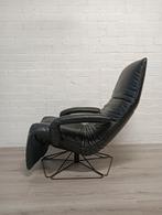 Vintage Leren Relaxfauteuil. Jori Yoga, stelbaar, Huis en Inrichting, Fauteuils, Ophalen, Gebruikt, Minder dan 75 cm, Metaal