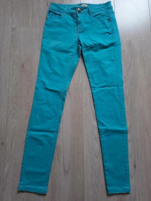 Only Lichtblauwe Turquoise Lange Broek Skinny Maat 36 / 32, Kleding | Dames, Broeken en Pantalons, Zo goed als nieuw, Maat 36 (S)