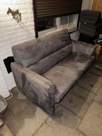 2 Persoons bank Grijs Velours (suede stof), Huis en Inrichting, Banken | Bankstellen, Ophalen, Tweepersoons, 75 tot 100 cm, Zo goed als nieuw