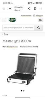 Contactgrill Prima Donna Sligro 2000W, Witgoed en Apparatuur, Ophalen of Verzenden, Uitneembare platen, Gebruikt