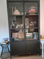 Zwarte metalen vitrinekast Kwantum - 180x40x100, Ophalen