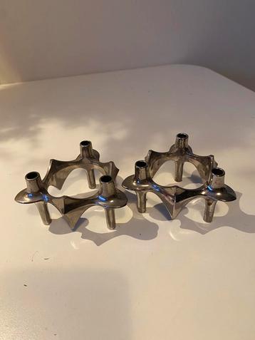 Stoff Nagel Kandelaar - Vintage Design 2 stuks beschikbaar voor biedingen