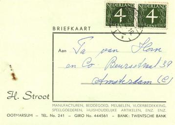 H. Stroot, Ootmarsum - 11.1957 - briefkaart beschikbaar voor biedingen
