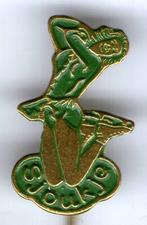 Sjoukje Dijkstra groen/koper kumstschaatser speldje( S_196 ), Verzenden, Zo goed als nieuw, Sport, Speldje of Pin