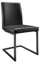 Set Eetbank + 2 stoelen zwart GRATIS, Huis en Inrichting, Stoelen, Gebruikt, Leer, Zwart, Ophalen