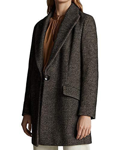 Massimo Dutti wollen visgraat jas zwart XS, Kleding | Heren, Jassen | Winter, Zo goed als nieuw, Maat 46 (S) of kleiner, Zwart