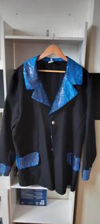 Carnavalsjas heren maat 54 - Zwart met blauwe glitters, Kleding | Heren, Carnavalskleding en Feestkleding, Ophalen, Zo goed als nieuw