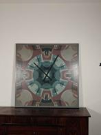 VINTAGE Geschilderde Wandklok SHELL DEN HAAG, Ophalen, Gebruikt, Wandklok