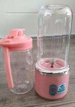 Draagbare roze Blender – 6-Tands Mes + Reisbeker - Nieuw, Ophalen of Verzenden, Zo goed als nieuw, Blender