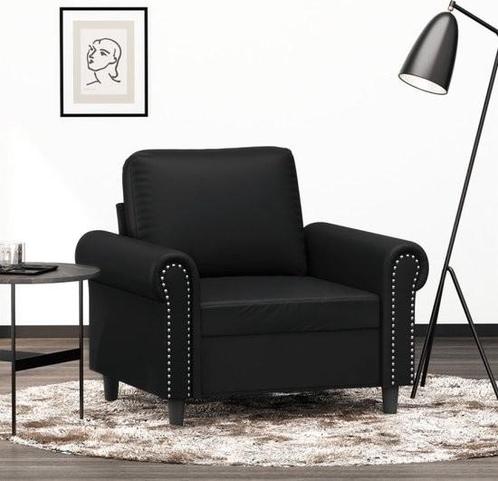 Fauteuil 60 cm kunstleer zwart, Huis en Inrichting, Fauteuils, Nieuw, Leer, Metaal, Ophalen of Verzenden