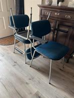 3 gispen buis stoelen met armleuning, Huis en Inrichting, Stoelen, Ophalen, Gebruikt, Blauw