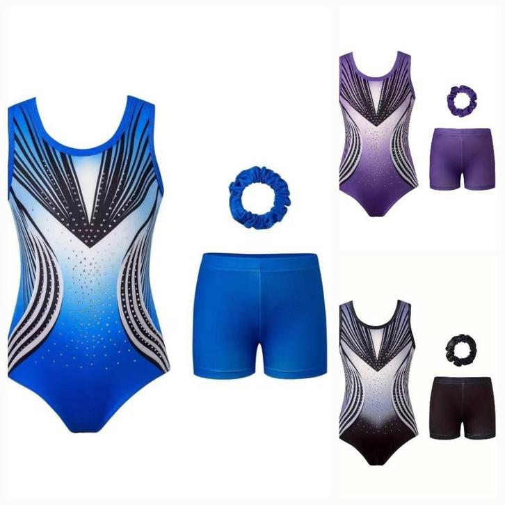 Turnpakje + turnbroekje 116 122 128 134 140 146 152 zwart, Sport en Fitness, Turnen, Nieuw, Turnpak(je), Kindermaat 122 t/m 140