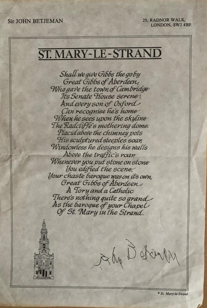 John Betjeman - St.Mary - Le - Strand, Boeken, Gedichten en Poëzie, Gelezen, Eén auteur, Ophalen of Verzenden