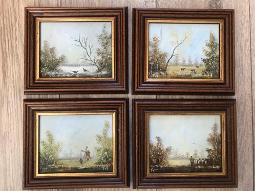 Klassieke Landschapsschilderijen - Set van 4, Antiek en Kunst, Kunst | Schilderijen | Klassiek, Ophalen
