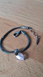 Bacio zilveren armband met roze hangbedel hart 19 t/m 22 cm, Sieraden, Tassen en Uiterlijk, Armbanden, Ophalen of Verzenden, Gebruikt
