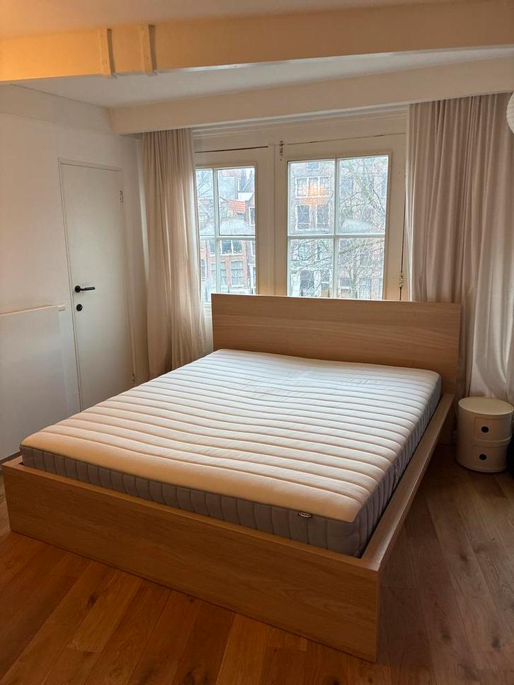 IKEA Malm bed 180x200 + optioneel matras, Huis en Inrichting, Slaapkamer | Bedden, Gebruikt, Tweepersoons, 180 cm, 200 cm, Hout