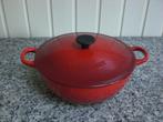 Le Creuset braadpan/stoofpot z.g.a.n., Gietijzer, Ophalen of Verzenden, Zo goed als nieuw, Keramische plaat
