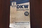 DKW RT 125 1949 / 1950 motorrad ersatzteil liste, Motoren, Handleidingen en Instructieboekjes