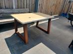 Betonnen tafel met stalen poten, Tuin en Terras, Tuintafels, Ophalen, Gebruikt, Rechthoekig, Metaal