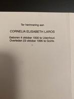 Cornelia E.  Laros Udenhout Goirle, Ophalen of Verzenden, Bidprentje