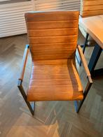 6 eetkamerstoelen industrieel leer bruin, Huis en Inrichting, Stoelen, Ophalen, Gebruikt, Bruin, Leer