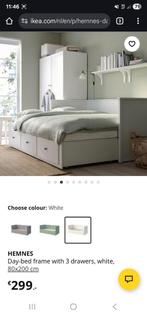 Ikea hemnes bed, Huis en Inrichting, Slaapkamer | Bedden, Ophalen, Eenpersoons, Wit, Hout